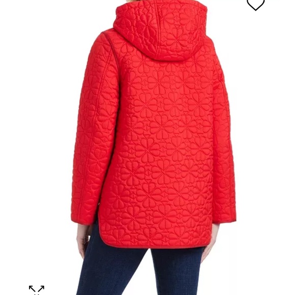 Kate Spade Red Flower A-Line Quilted Jacket NWOT - Picture 4 of 7